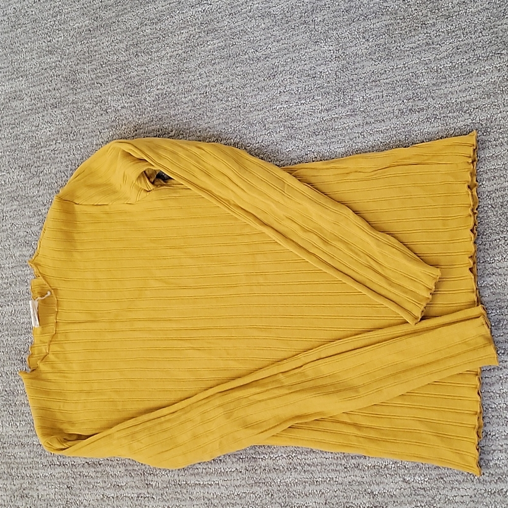 Zara ribbed mustard shirt 13/14